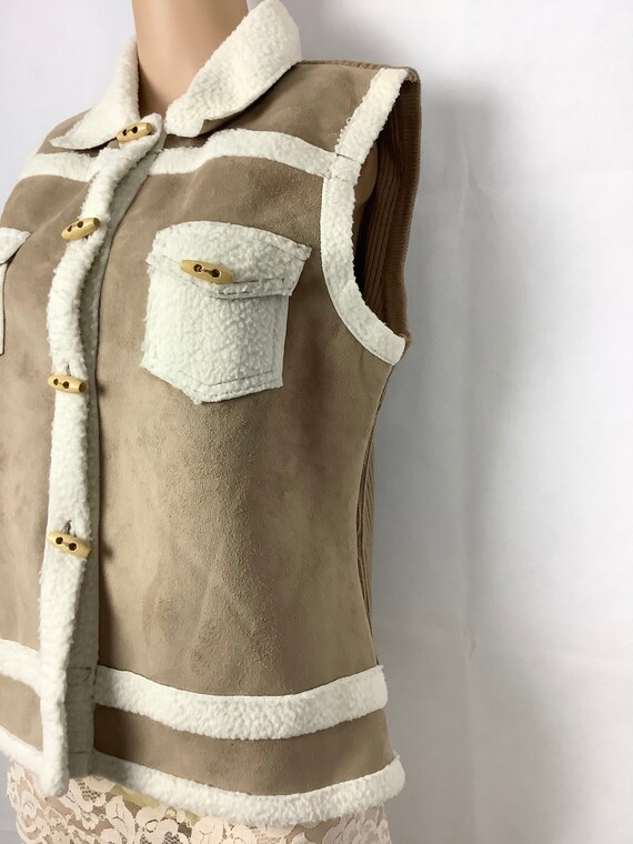Vintage Vest Ladies Vest Faux Suede Vest Sweater … - image 4