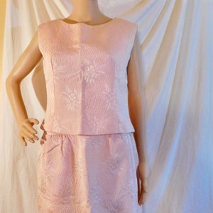 Vintage F Richard Frontman Pink Brocade Cocktail Dress 1960s Couture Cocktail Dress image 3