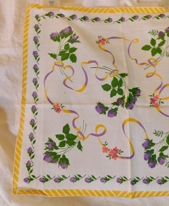 Vintage Handkerchief Ladies Linen Hankie Floral H… - image 3