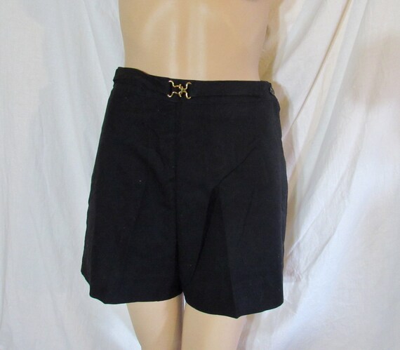 high waisted black cotton shorts