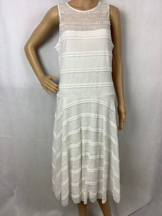 Sangria White Sleeveless Dress White Lace Dress - image 1