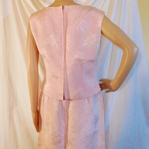 Vintage F Richard Frontman Pink Brocade Cocktail Dress 1960s Couture Cocktail Dress image 2