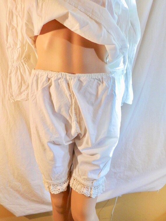 Vintage Bloomers White Cotton Bloomers Lace Bloome