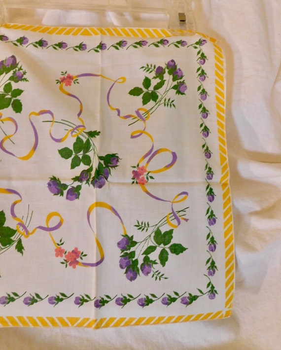 Vintage Handkerchief Ladies Linen Hankie Floral H… - image 2