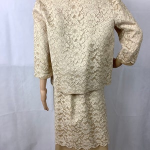 Vintage Bridal Suit Ivory Lace Jacket and Skirt image 2