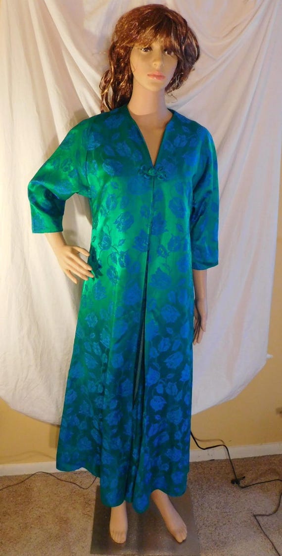Fifth Avenue Robe Vintage Robe Emerald Green Blue