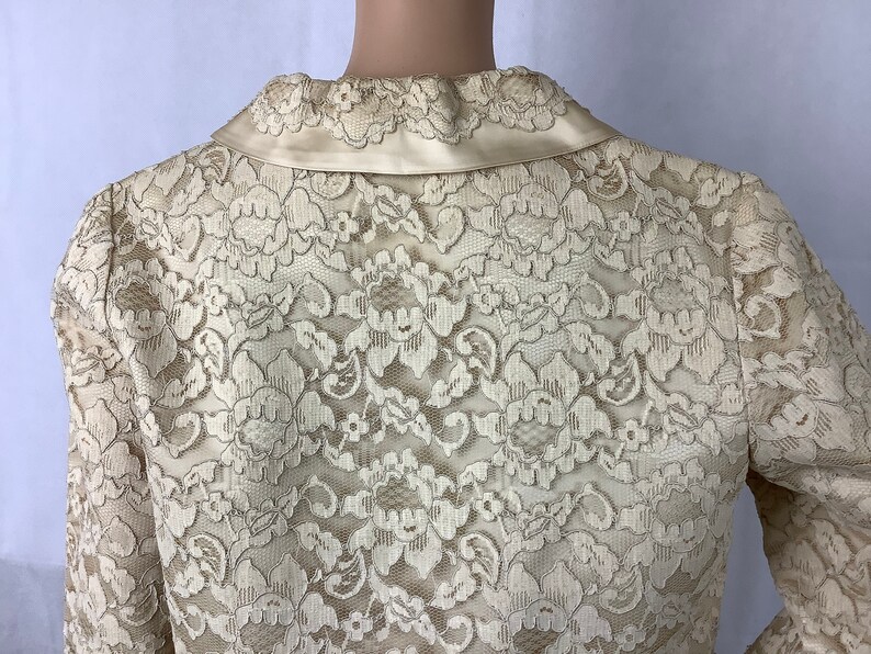 Vintage Bridal Suit Ivory Lace Jacket and Skirt image 6