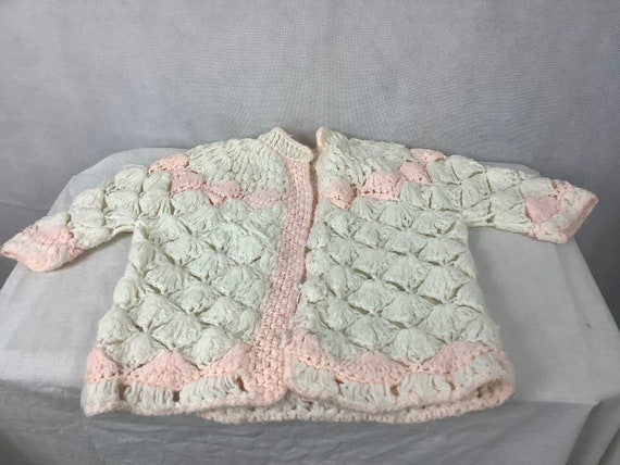 Vintage Baby Clothing Hand Knit Sweater and Cap W… - image 2