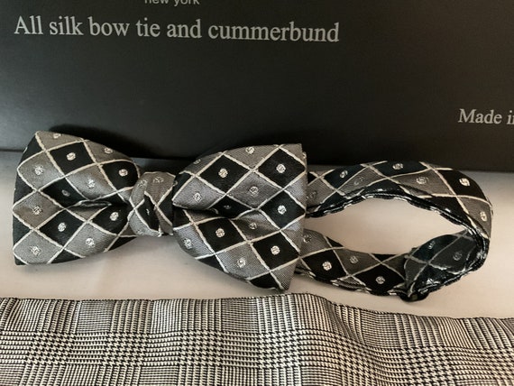 Nicole Miller Silk Bow Tie and Cummerbund - image 3