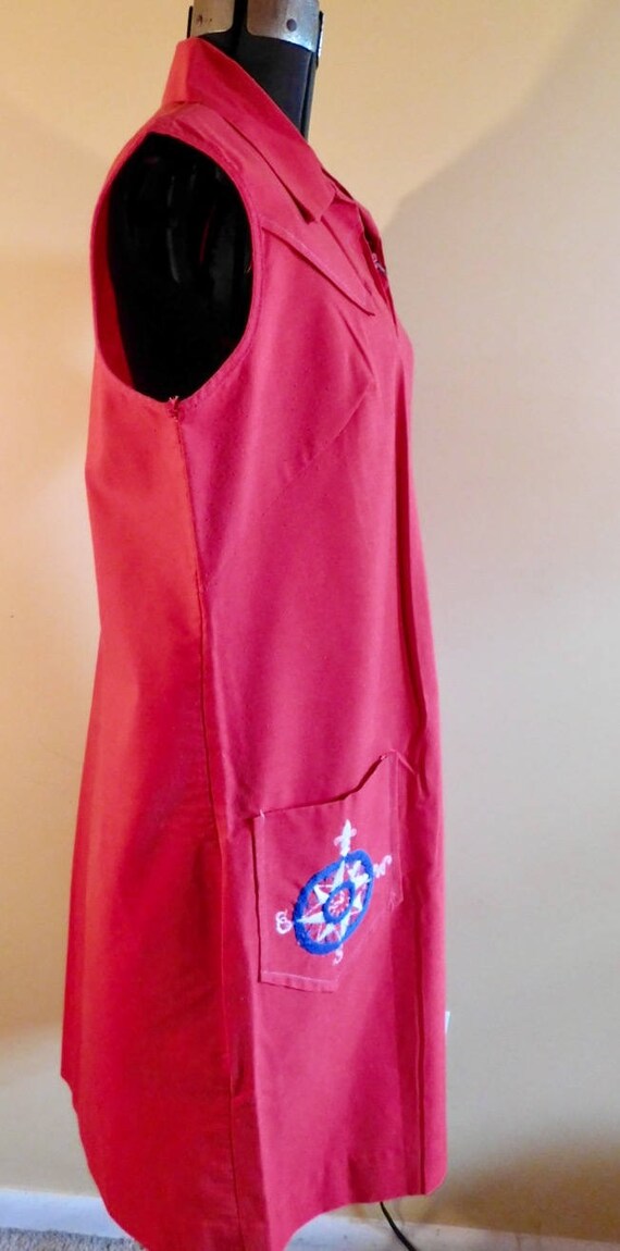 Vintage Zip Front Sleeveless Cotton Dress Nautica… - image 3