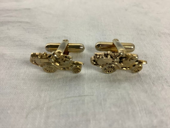 Vintage Cufflinks Car Cufflinks Antique Car Cuffl… - image 1