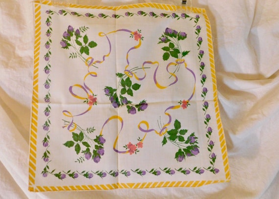 Vintage Handkerchief Ladies Linen Hankie Floral H… - image 4