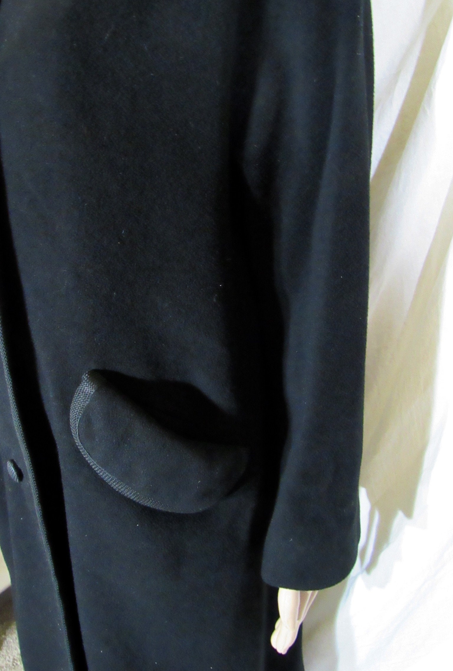 Vintage Cashmere Coat Black Cashmere Knee Length Coat | Etsy