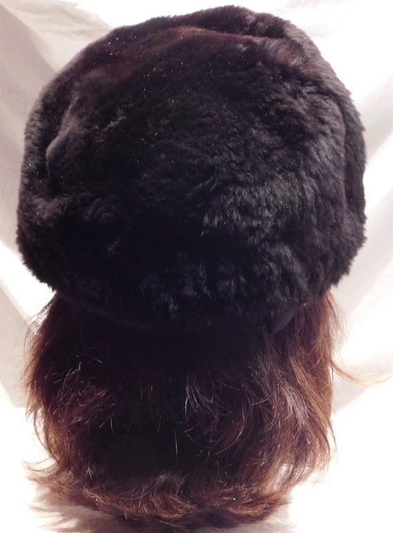 Vintage Hat Black Faux Fur Bucket Hat by Gwenn Pe… - image 4