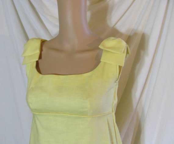 Vintage Evening Gown Yellow Bridesmaid Gown Empir… - image 5