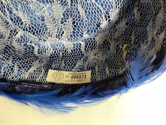 Vintage Box Hat Blue Feather Hat 1950-1960 Union Made - Etsy display picture 1