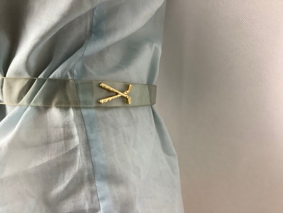 Vintage Belts Clear Skinny Belt Golf Belt Gold Go… - image 4