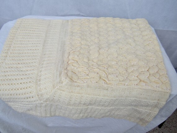 Vintage Christening Blanket 1950s Baby Blanket Cre