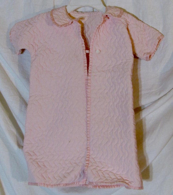 Vintage Pink Bathrobe Baby Girl Pink Bathrobe Qui… - image 1