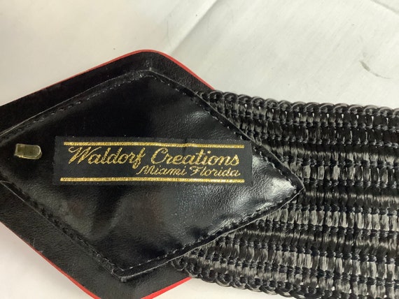 Waldorf creations Miami florida leather lion belt so vintage and old but nice Vintage Belts Waldorf Creations Miami Florida Woven Black  main image 3