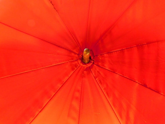 Vintage Umbrella Red Umbrella Pink Floral Umbrella - image 6