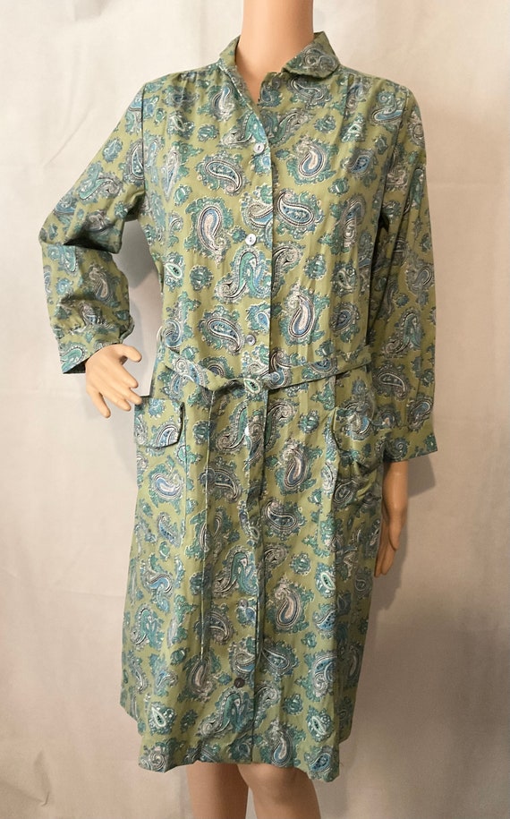 Vintage Paisley Robe NOS Cotton Robe Unisex