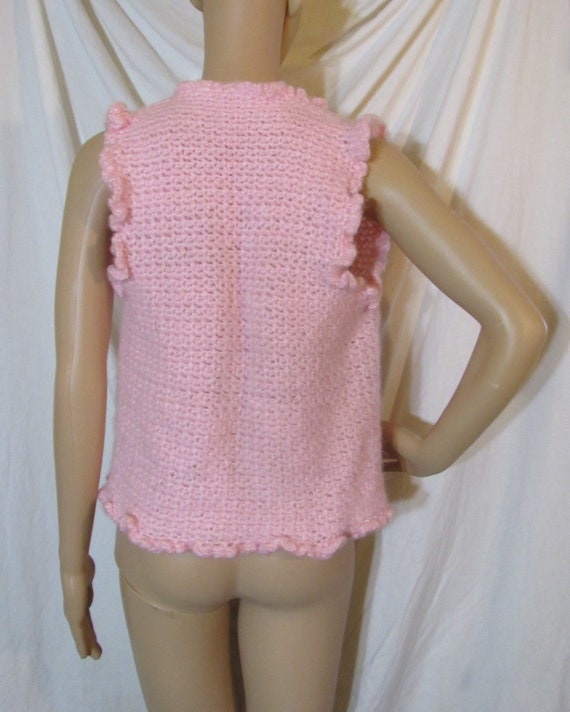Pink Knit Vest Handmade Knit Vest Fuzzy Pink Vest - image 2