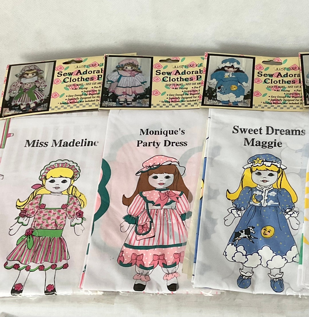 Sew Adorable Doll Clothes Pattern 1993 Just for Keeps - Etsy, image size:1080x1107