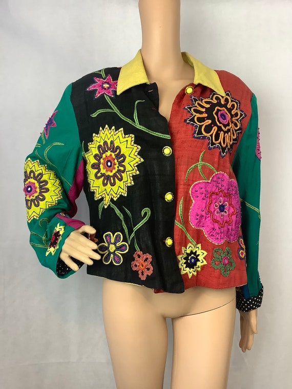 Anage Jacket Beaded Color Block Jacket - image 1