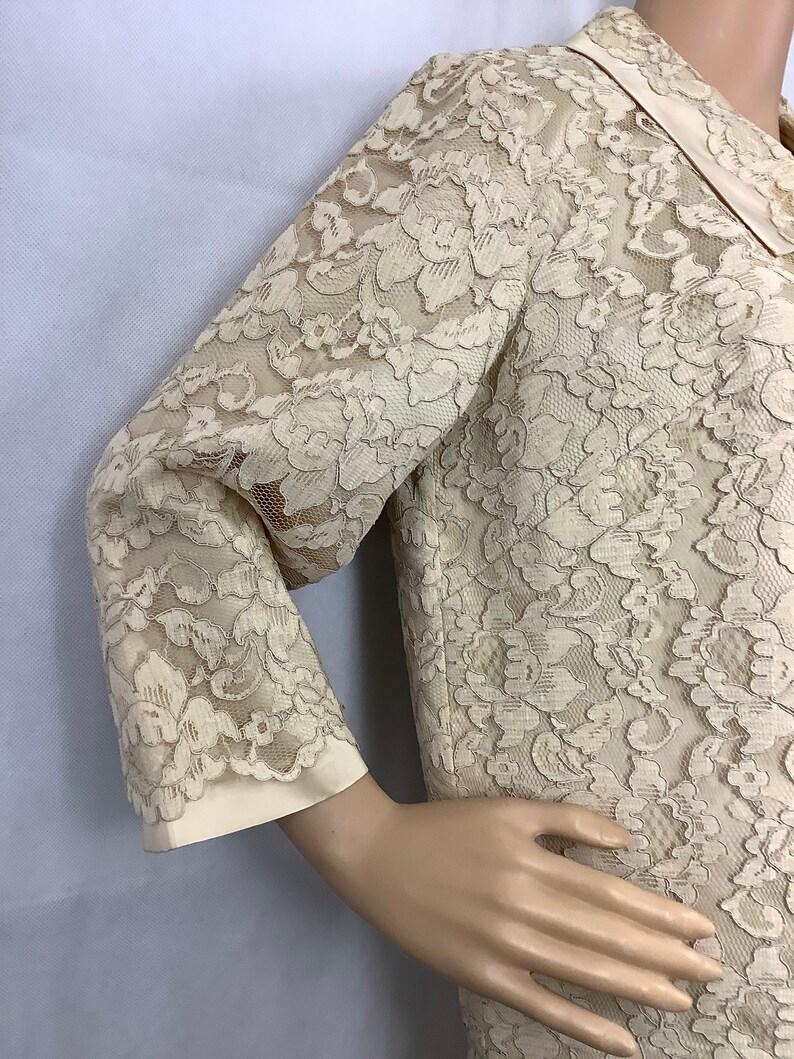 Vintage Bridal Suit Ivory Lace Jacket and Skirt image 8