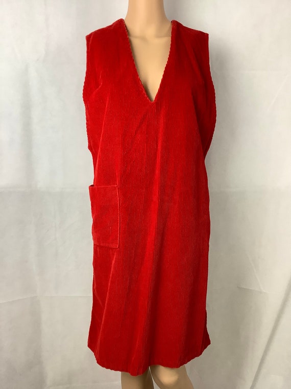 Vintage Corduroy Dress Red Corduroy Dress