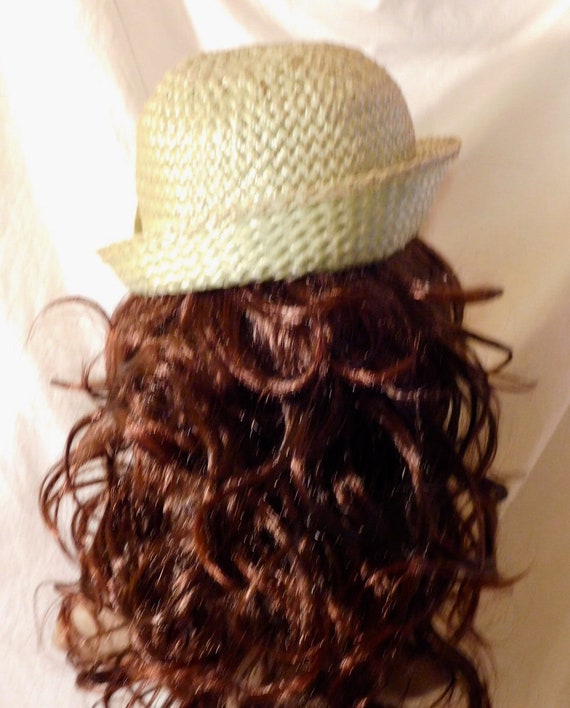 Vintage Straw Hat Avocado Green Straw Hat Grossgr… - image 3