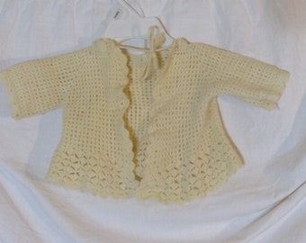 Vintage Baby Sweater Ivory Handmade Sweater Baby Clothes