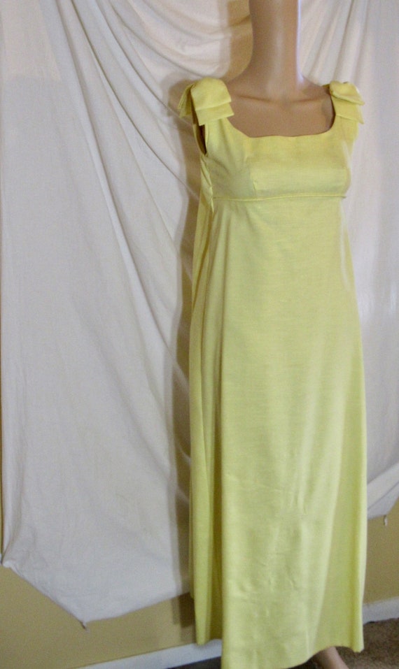 Vintage Evening Gown Yellow Bridesmaid Gown Empir… - image 9