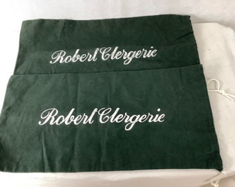Vintage Robert Clergerie Shoe Bags Forest Green Bags Felt Shoe Bags