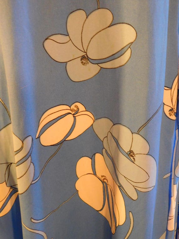 Harold Grant Blue Floral Print Maxi Dress Hawaiia… - image 8