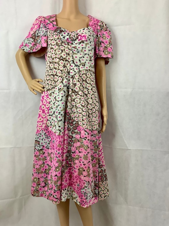 Vintage Clothing Handmade Floral patchwork Dress … - image 1