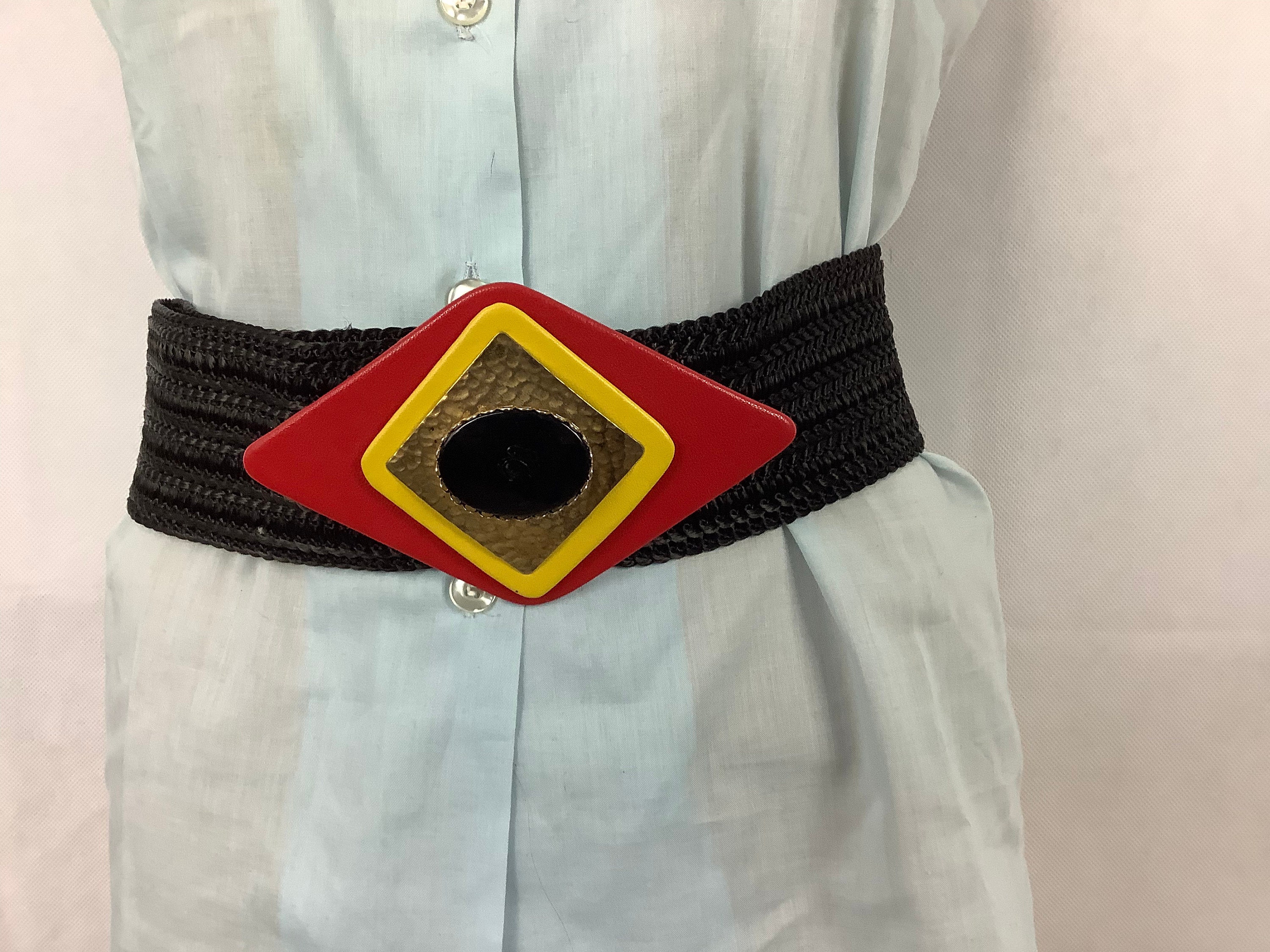 Vintage Belts Waldorf Creations Miami Florida Woven Black 