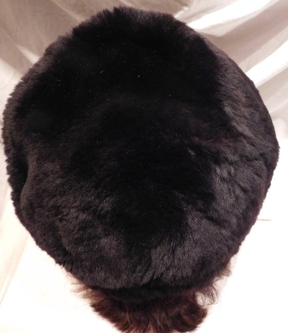 Vintage Hat Black Faux Fur Bucket Hat by Gwenn Pe… - image 3