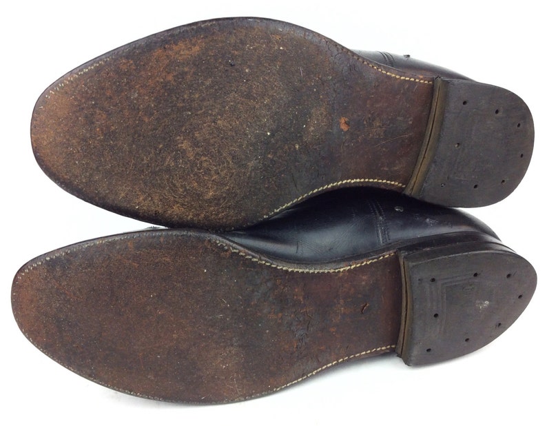 Vintage Velvet-eez Mason Shoe Black Leather Mid Calf Slip on - Etsy