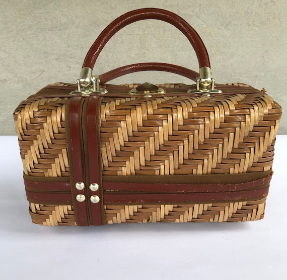 Vintage Rare Woven basket purse - image 1