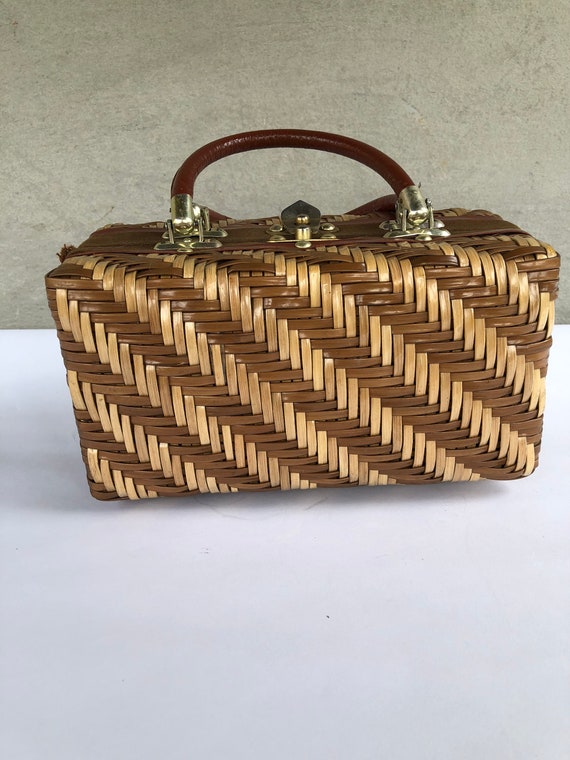 Vintage Rare Woven basket purse - image 4