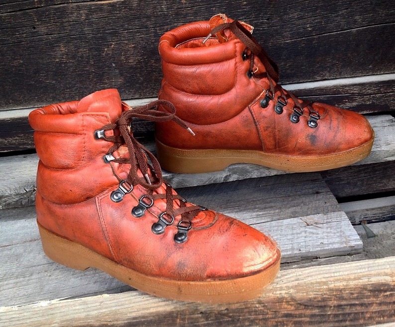 10 12 M Men/'s Vintage Weeds By Florsheim Red Brown Leather Ankle Hiking Casual Boots Sz