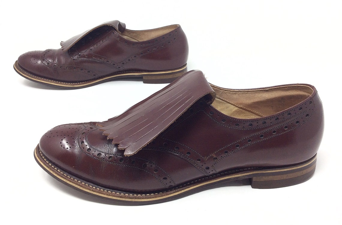 Vintage Red Goose Shoes Sz. 9 3A NARROW Burgundy Red Brown Etsy