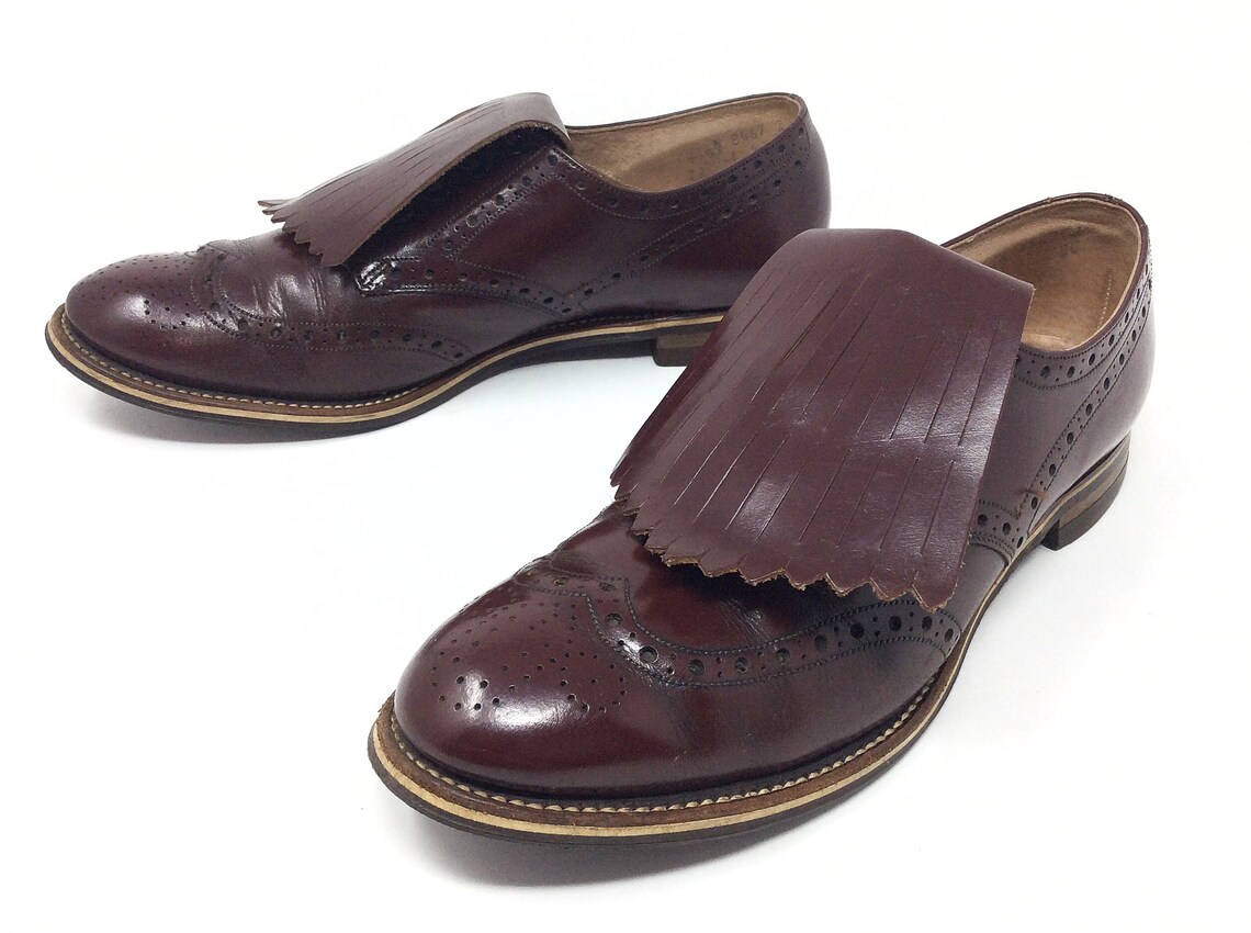 Vintage Red Goose Shoes Sz. 9 3A NARROW Burgundy Red Brown Etsy