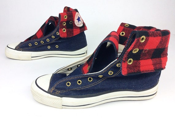 red plaid converse