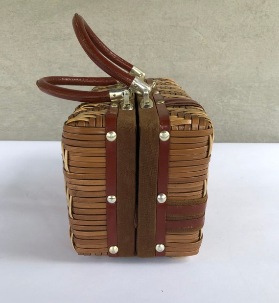 Vintage Rare Woven basket purse - image 3