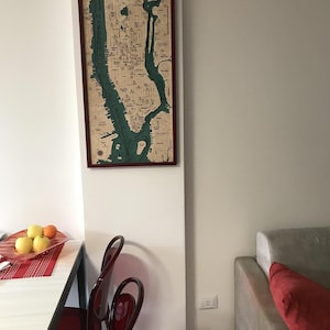Manhattan New York Map 3D | 46x91 cm | 18x36 inch | Wooden Map Chart Laser Cut Christmas Tree Ornaments Decor Gift Santa Claus