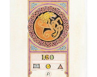 Leo Zodiac Sign Celtic Art Astrological Symbol