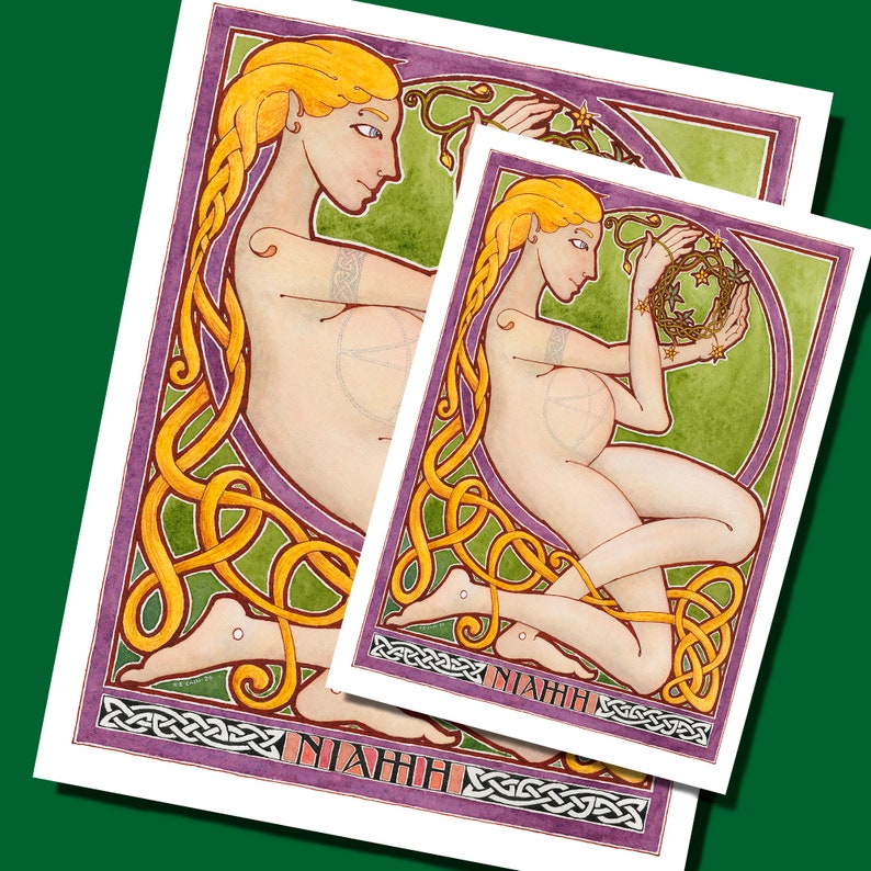 Niamh, Queen of the Fey, Celtic Goddess, Altar Art, Gicleé Print image 2